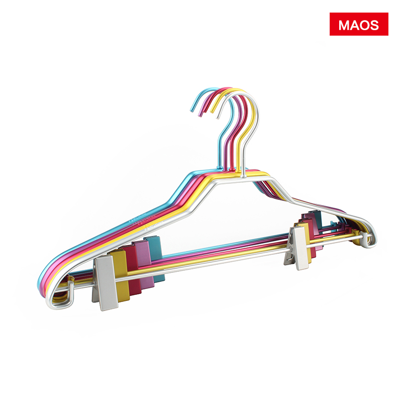 Aluminum alloy clothes hangings metal pants clip drying clothes hanger dry and wet with no marks to contain the hangclothes hanger hanging clothes-hanger trousers racks