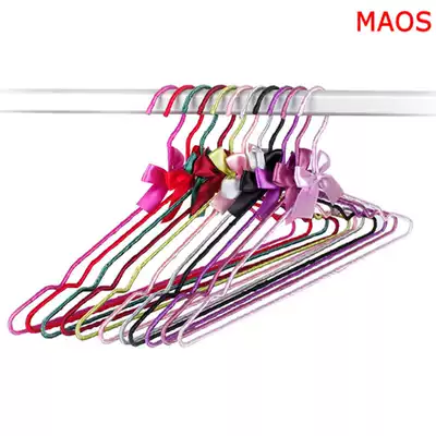 Maos fashion bow cloth drying rack household stainless steel fabric clothes hanging non-slip waistcoat Hanger 5 sets
