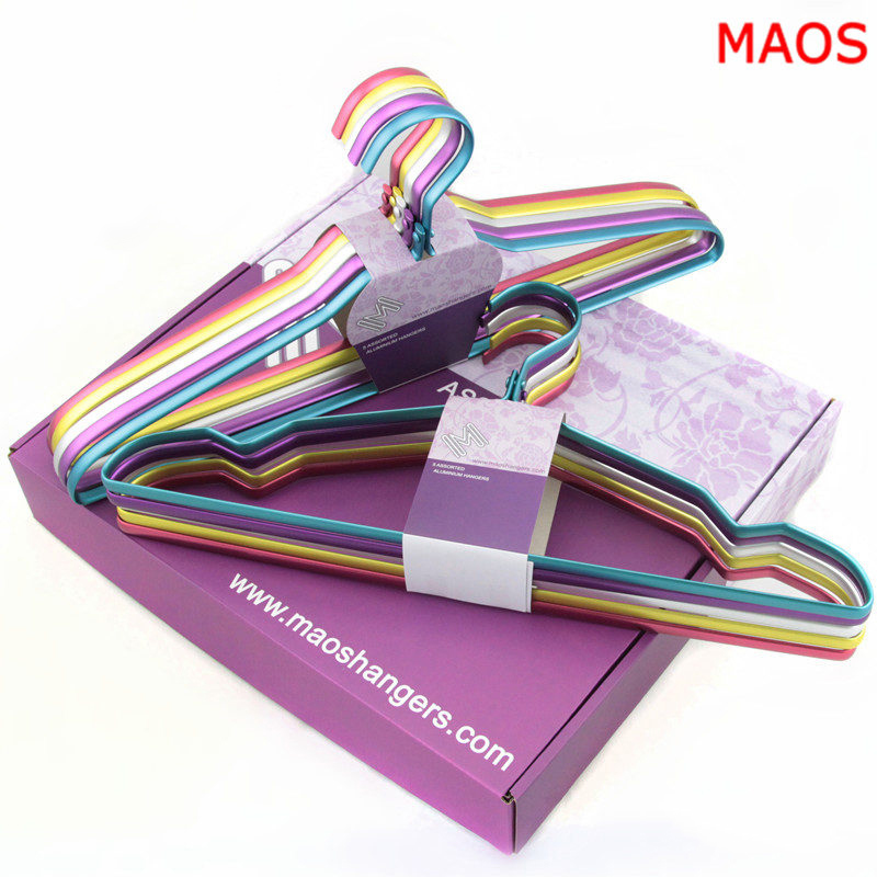 MAOS space aluminum hanger clothes hanging 10 gift box set aluminum alloy clothes support gift box clothes hanger