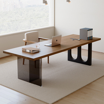 Acrylic suspended solid wood desk modern minimalist living room home desk workbench office computer desk and chair