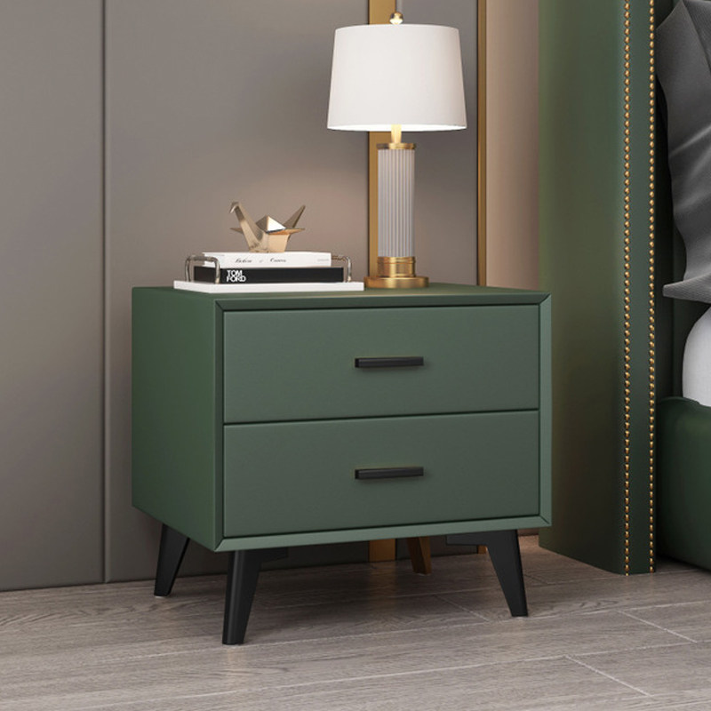Bed head cabinet leather art light extravagant minimalist leather soft bag minimalist Hyundai ins small mini bedroom bedside cabinet whole dress