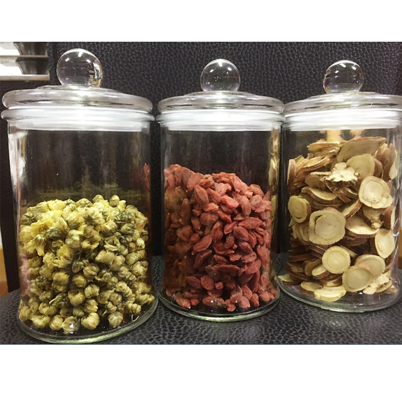 Seal pot special large number transparent glass tea leaf jar storage jar Chinese herbal medicine dried fruit miscellaneous grain flower tea glass bottle