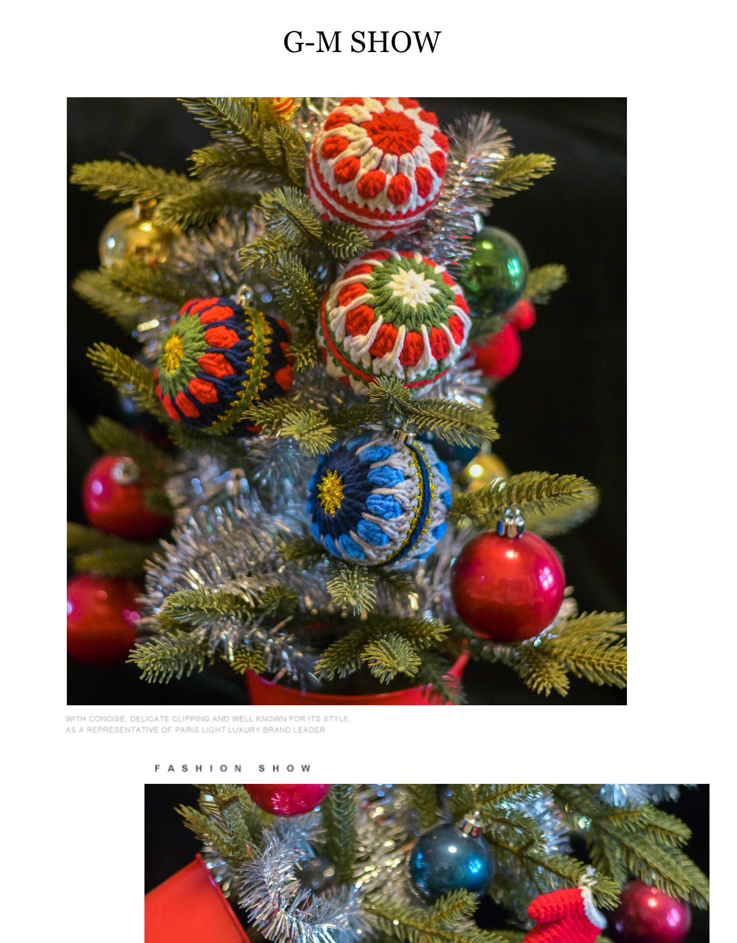 Knitted Christmas Tree Ornaments Christmas Ball Four-Piece Christmas Gift  Exchange Gift Christmas Gift Box - Shop Grandmiao-921 Other - Pinkoi