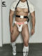 Trendy cool channel Open the skylight Huge sexy front crotch hole thong men's fitness sports comfortable cotton underwear