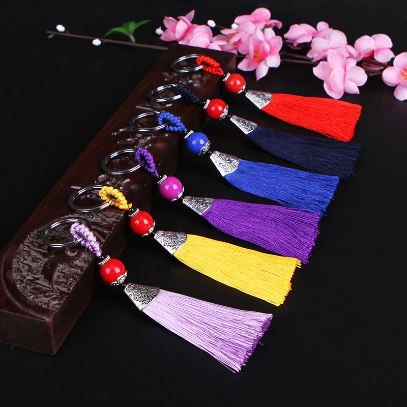 Chinese Knot Tassel Keychain pendant Chinese style car keychain ring ring hanging comb hanging ornaments to give foreigners gifts