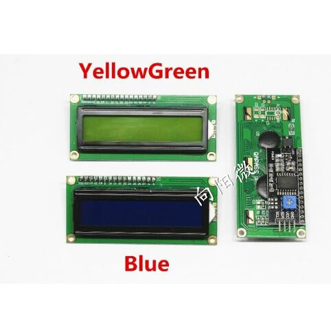 LCD1602 液晶屏模块+IIC/I2C 5V 带背光 黄绿/蓝屏 兼容Arduino