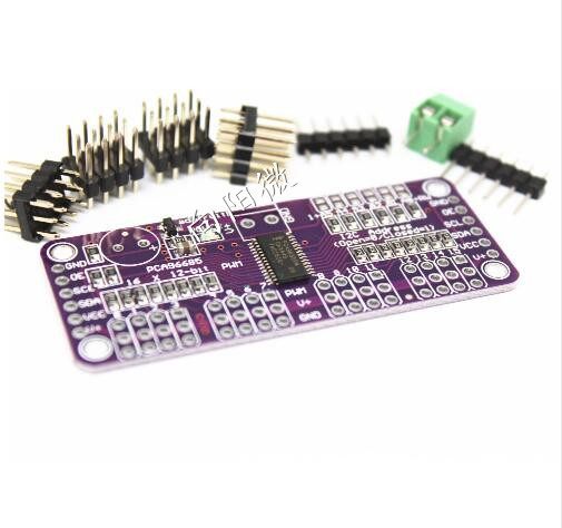 MCU-PCA9685 16通道 12位Fm+I2C总线 PWM 控制器舵机控制模块