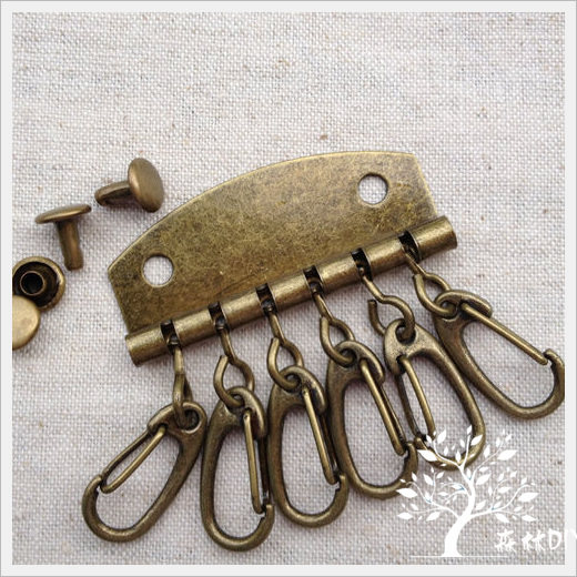(Forest Wholesale) Bronze 6 Teeth Thickened Key Row Buckle Send Same Color Rivets