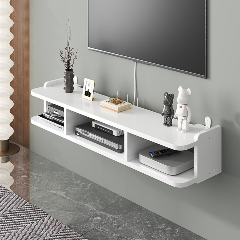 Wifi Solid Wood Router Tv Set-Top Box Storage Rack under the Box Storage Box Organizer Wall-Mounted
