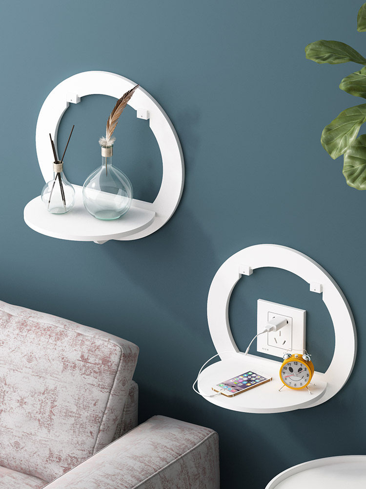 Non-perforated bed head shelf Wall hanging living room wall decoration Bedroom wall pylons Hanging wall flower racks Wall partitions