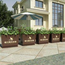 Custom Outdoor Iron Art Metal Flower Box Municipal Commercial Street Flower Groove Sales Floor Outside Swing Mobile Large Flower Beds Portfolio