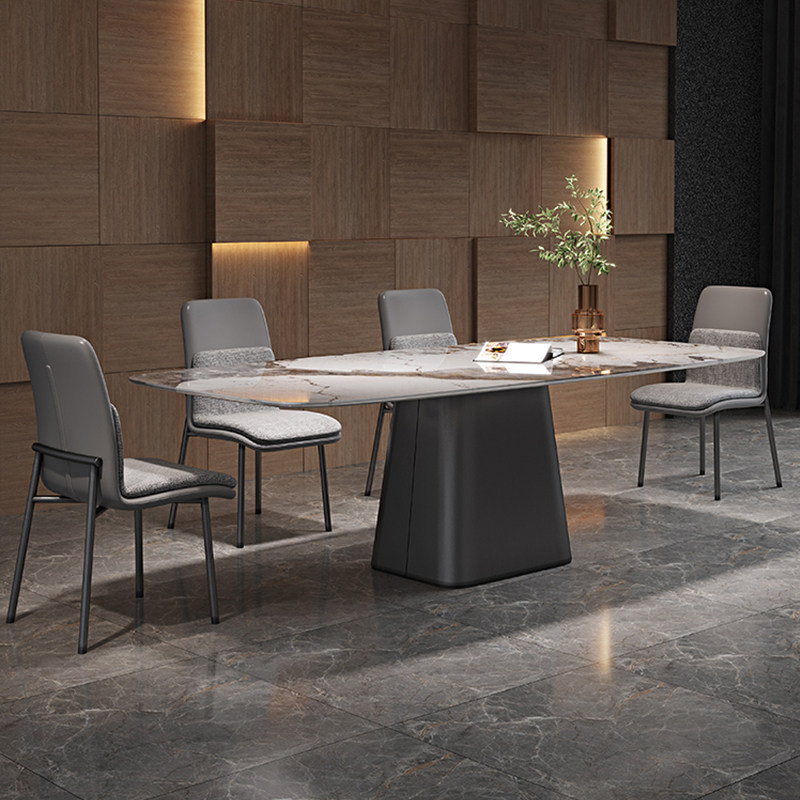Light extravagant rock plate table Home Small family type rectangular dining table and chairs Combined modern minima customizable marble table 