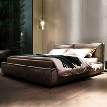 Will-style Light Lavish Tech Bunk Bed Minimalist Modern Master Bedroom Double Bed Nordic Ins Nets Red Soft Bag Bed Storage Wedding Bed