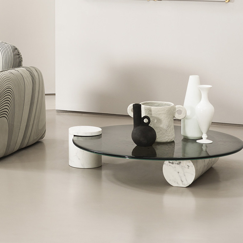 Italian light luxury BAXTER water ripple bubble marble glass tea several large household types of villa