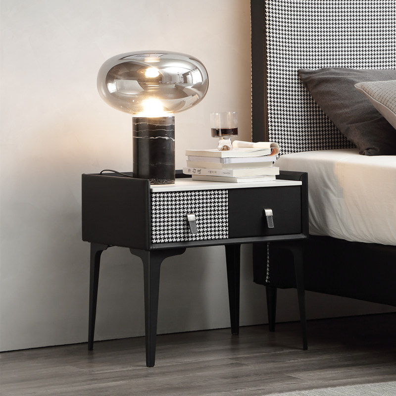 Italian minimal bed head cabinet modern minimal small room bedroom bedside cabinet designer can customize network red locker