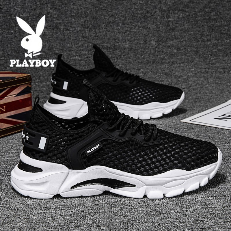 Playboy men's shoes summer breathable thin hollow mesh shoes sports casual Joker light single mesh tide shoes