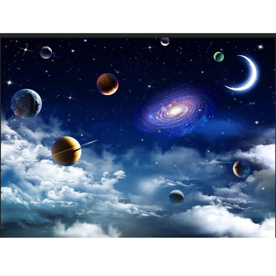 Astronaut space study wallpaper children's room wall cloth boys and girls bedroom blue starry sky wall cloth environmentally friendly mural