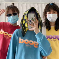 Good store MeihaoStore gradient good printing pure cotton long-sleeved t-shirt men and women round neck loose couple