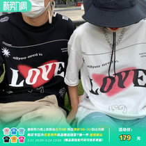 Nice store MeihaoStore white LOVE ultraviolet light discoloration loving pure cotton short sleeve T-shirt lovers