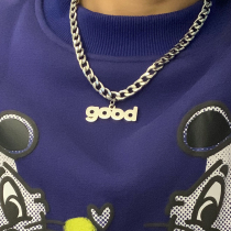 Beautiful store MeihaoStore original design titanium steel good letter pendant necklace female cold style couple