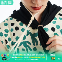 Nice store MeihaoStore Black good embroidery Summer pure cotton triangular Baotou headscarf Men and women