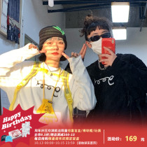 good shop MeihaoStore hand-painted good print T-shirt round neck sleeve long sleeve black and white Foundation interior