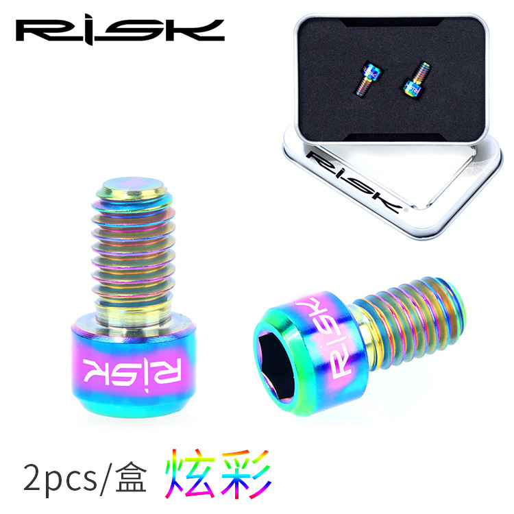 RỦI RO M6 x 10mm đường xe đạp dây V phanh vít titan TC4 titan màu vít cáp