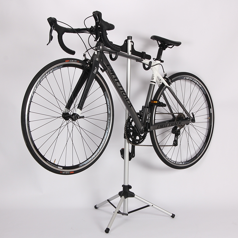 Bicycle parking rack Mountain road self-retractable bicycle pylons Display stand Triangle vertical adjustable maintenance