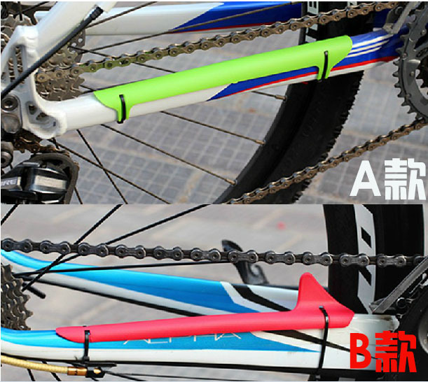 Rubber plastic chain sticker road mountain bike rack fork protector sleeve chain sticker protective stick chain protector