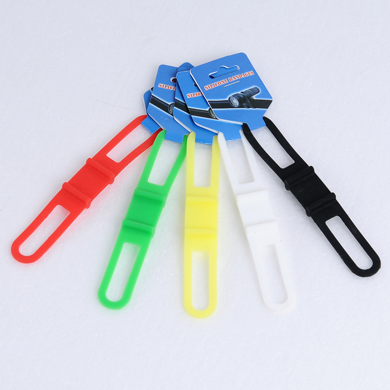 Cycling Silicone Gel Strap Road Car Flashlight Clip Mountaineering Bike small piece fixed with active lamp frame