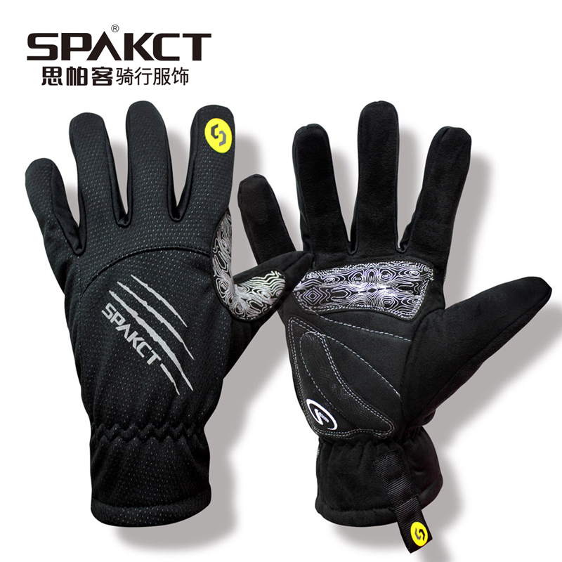spakct Sippater riding gloves All-finger Climbing Bike Autumn Winter Grip Suede Warm Windproof Gloves Thunder