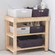 Desktop storage basket plastic basket kitchen storage snack sundries fruit bath rectangular imitation rattan box