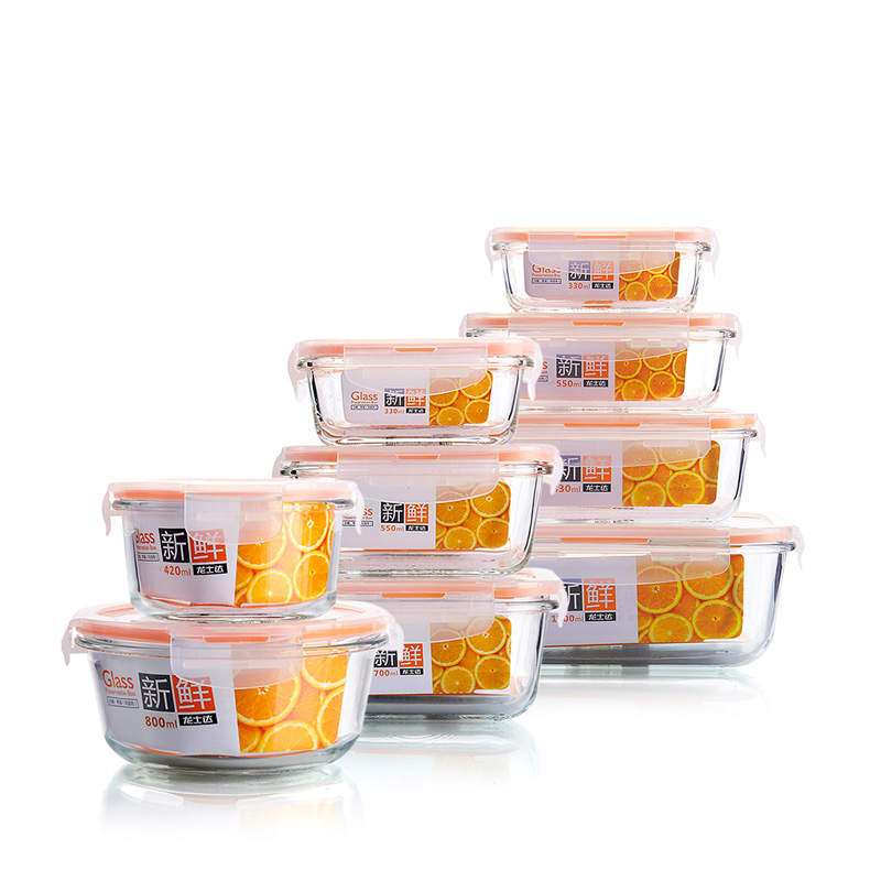 Sealed glass preservation box Lunch box Fruit bento office workers can microwave oven heating special bowl with lid Large capacity