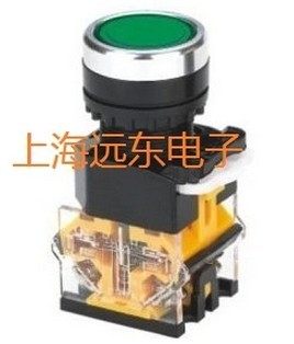 Double hole diameter 22MM flat button self-locking push button switch LAY50-22D push button switch 2 normally open