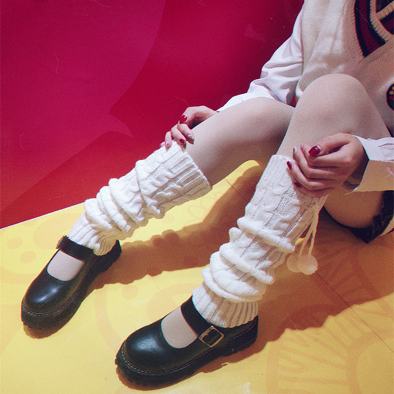 Day Ensemble Jk Bubble Socks Cute Soft Girl Socks Jacket Korean version warm calf Lolita white wool ball midbarrel Sox woman