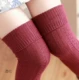 Mùa thu và mùa đông chân vớ đan ống dài cotton trên đầu gối của phụ nữ miệng cao ống ấm vớ vớ đầu gối