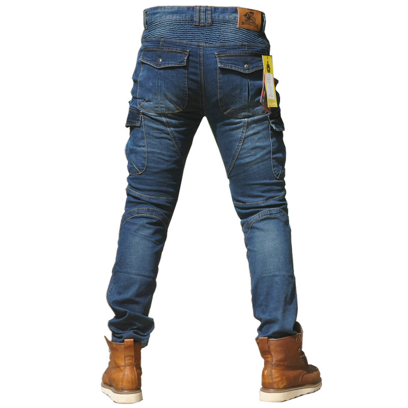 Mùa thu đông quần xe máy cưỡi quần jeans chống rơi xe máy du lịch đầu máy hiệp sĩ quần thiết bị quần đua bốn mùa nam găng tay lái xe máy