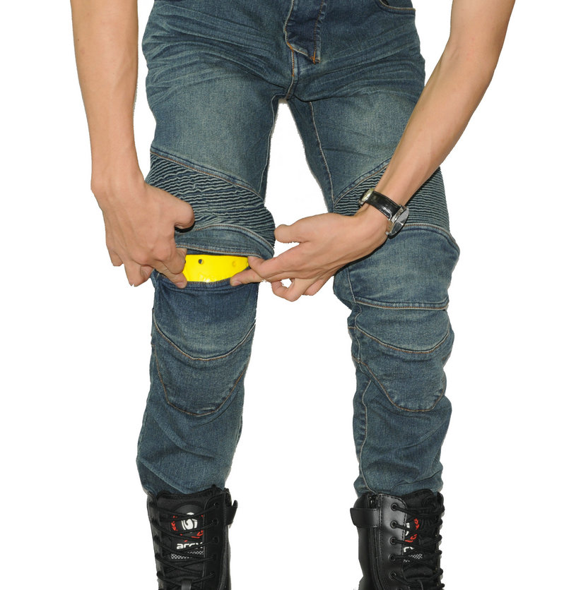 2018 bốn mùa quần xe máy chống vỡ đàn hồi chống thấm nước xe máy quần jean cưỡi đầu gối quần đen bảo vệ - Xe máy Rider thiết bị đồ bó gối