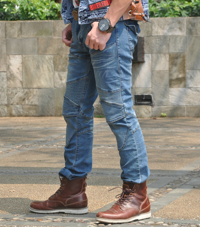 Nhật Bản PK718 xe máy chống rơi quần jeans Hiệp sĩ denim quần đua bảo vệ phân phối - Xe máy Rider thiết bị găng tay đua xe