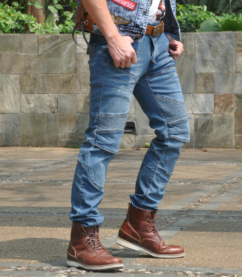 Nhật Bản PK718 xe máy chống rơi quần jeans Hiệp sĩ denim quần đua bảo vệ phân phối - Xe máy Rider thiết bị găng tay đua xe