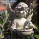 European-style old imitation rough pottery resin wings angel home gardening decoration balcony bird garden courtyard feeding plate