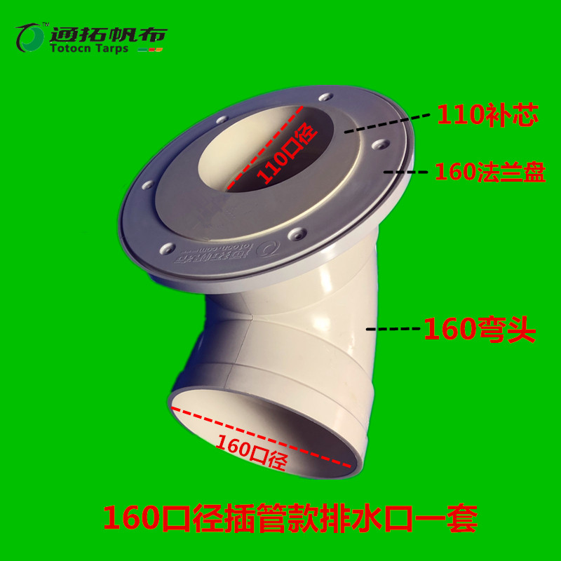 Breeding Canvas Fish Pool Outfall Drain Outlet accessories Tarpaulin Pool Water Tank Surface Platoon Bottom Row Round Flange Joints