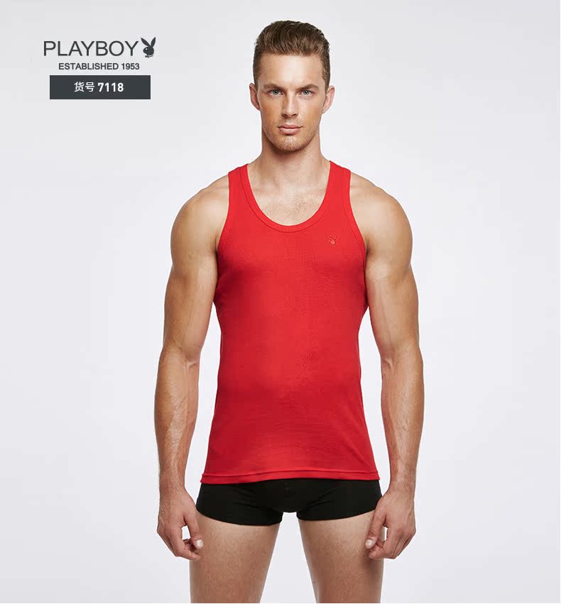 Playboy Men Vest cotton Dưới Áo Slim Mùa hè Chạy bộ Cotton thoáng khí Men áo ngực cho mẹ bầu