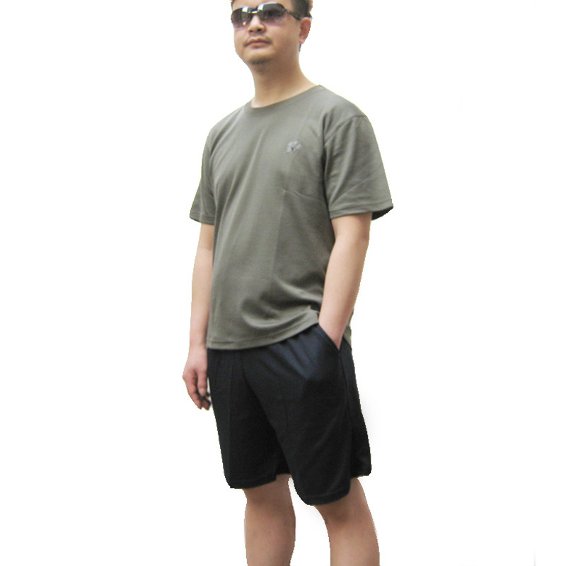 Summer fitness suit T-shirt half sleeve shorts suit Physical training suit Undershirt Round neck half sleeve short sleeve top