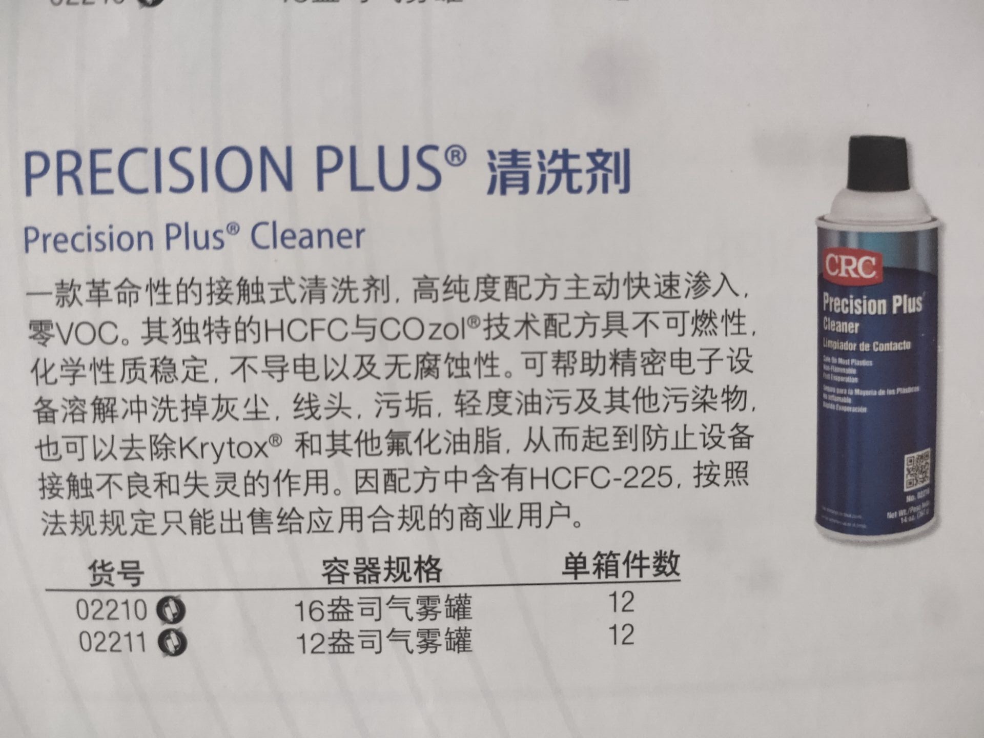 CRC 02210 cleaning agents with the same