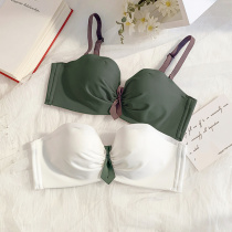 No trace underwear women without steel ring small chest gathering strapless non-slip sweet Japanese girl bra bra bra set