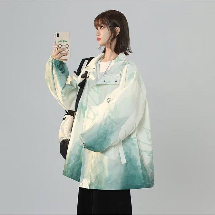 【Premium】 New Models on the Market ◆ 2026 Summer Unisex Hong Kong Style Trendy Gradient Color Loose Versatile Jacket