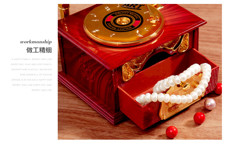 Máy ghi âm retro châu Âu máy ghi âm âm nhạc hộp âm nhạc hộp văn phòng nhà trang trí đồ trang trí quà tặng sinh nhật - Máy hát 	đầu đĩa than denon dp-400	