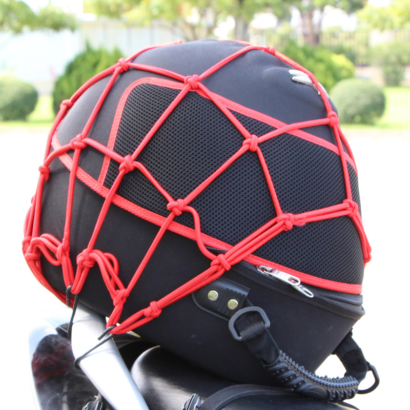 Riding Tribal Locomotive Safety Helmet Luggage Debris Net Pocket Rider Equipped Tank Mesh Bag Tightness Rope Mesh Hood Accessories