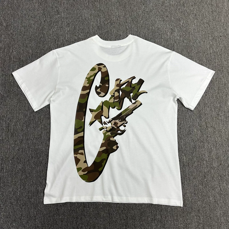 23S Corteiz Demon Island Magnar Campaign Pistol Letter Short Sleeve Drill Culture European and American Street Tide Men and Women T -shirts